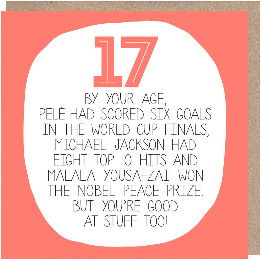 funny 17th Birthday Card - By Your Age
