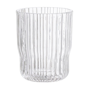 Ribbed Clear Drinking Glass