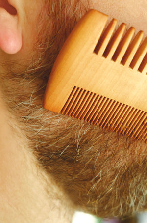 Wooden beard comb