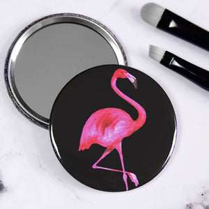 Black Flamingo Pocket Mirror/Badge/Bottle Opener