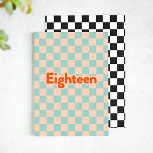 Eighteen Checkerboard 18th Birthday Card