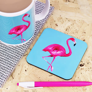 flamingo mug and coaster