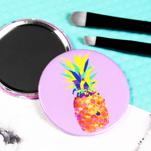 Pineapple Pocket Mirror/Badge/Bottle Opener lilac