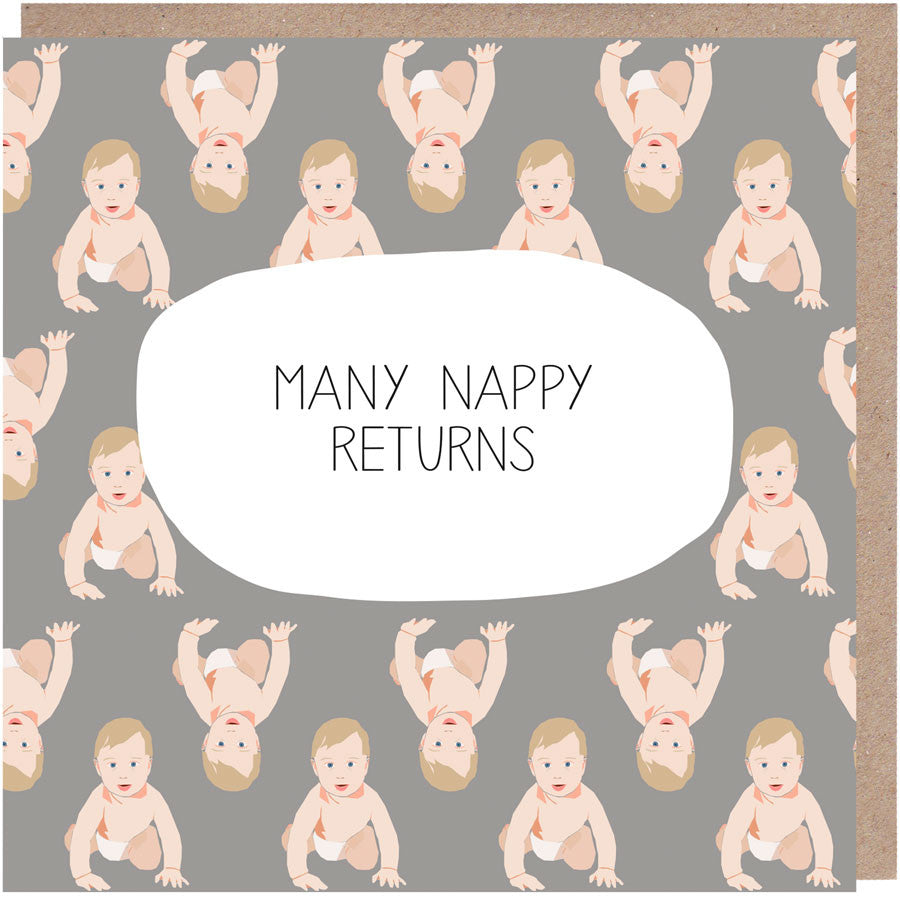Funny Many Nappy Returns New Baby Card