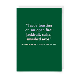 Tacos Toasting On An Open Fire Christmas Card