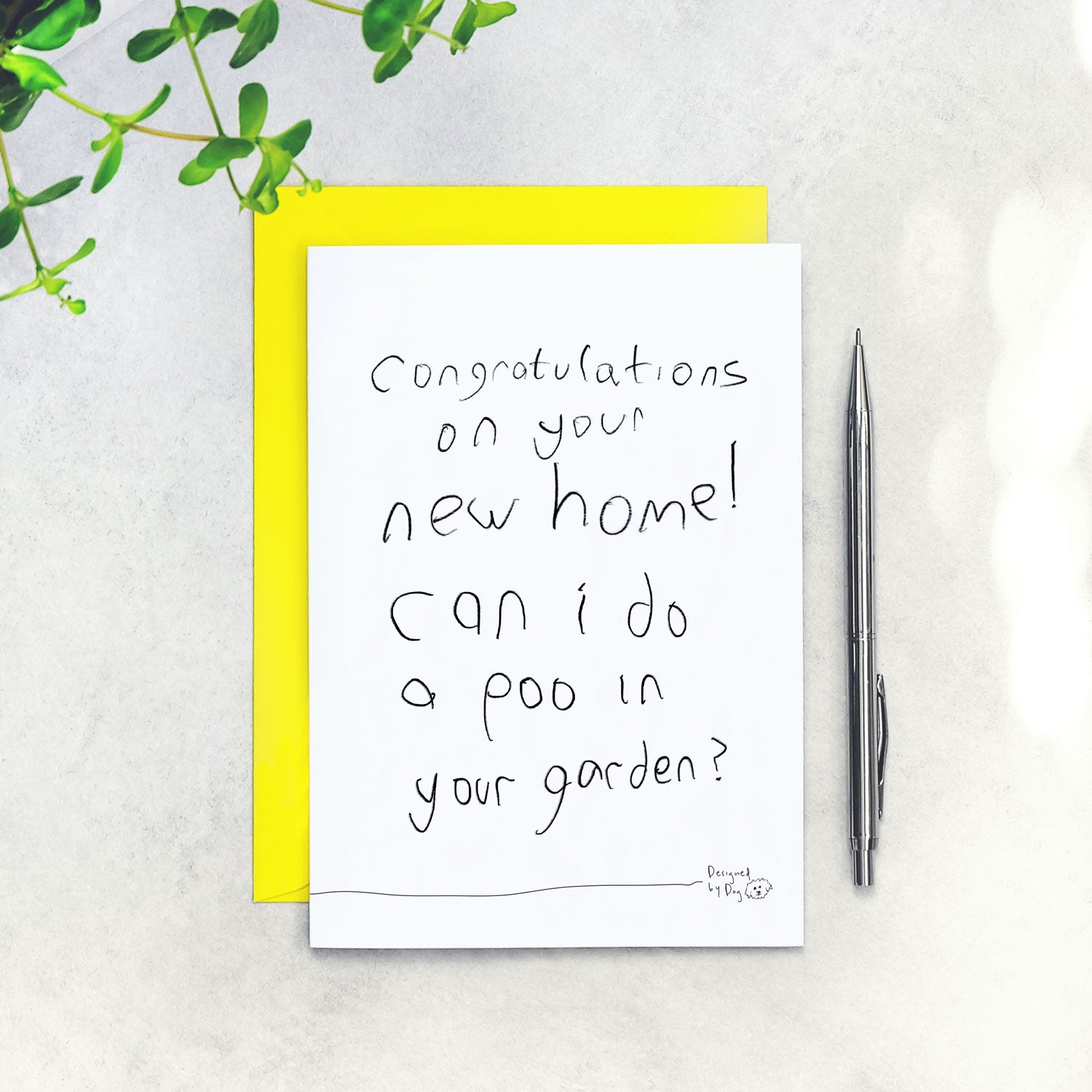 funny dog new home card