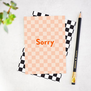 Sorry Checkerboard Apology Card