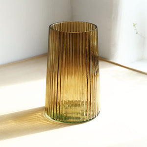 Ribbed Glass Vase - Taupe