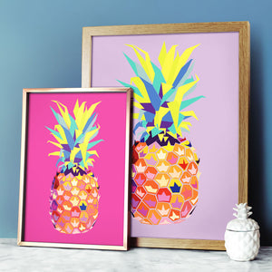 framed pineapple prints