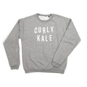 Women's Curly Kale Grey Food Slogan Sweatshirt 