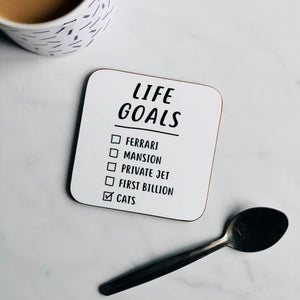life goals mug and coaster