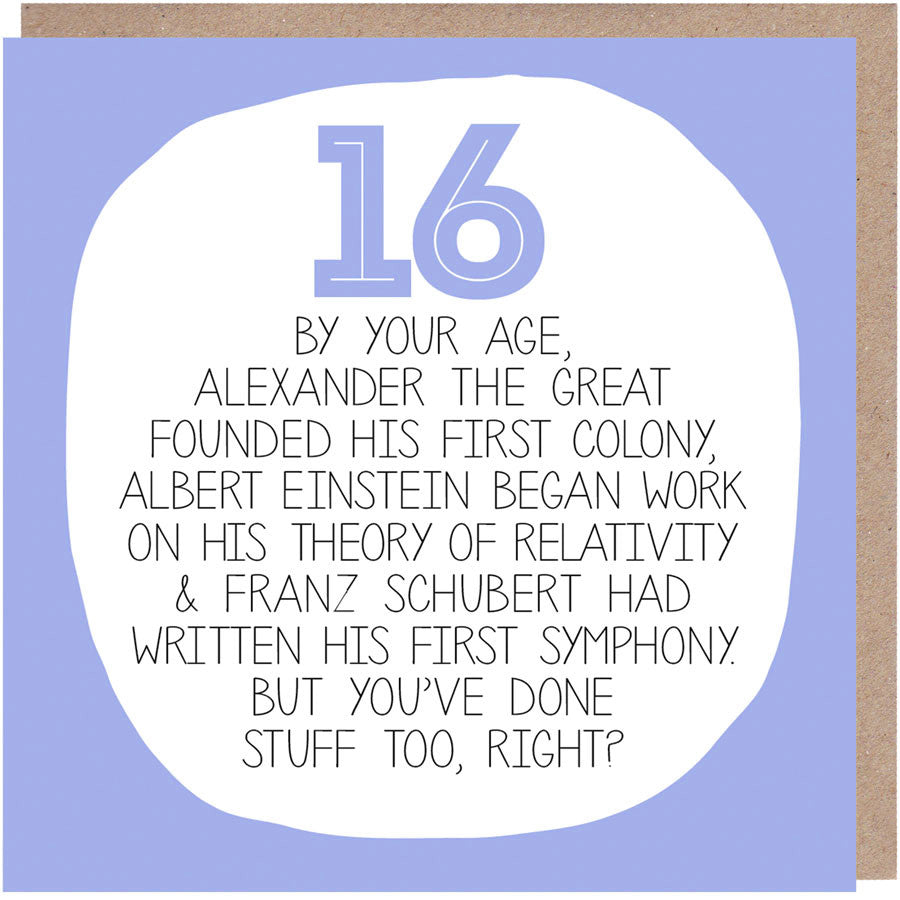 funny 16th Birthday Card - By Your Age