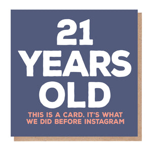 Funny 21 Years Old Birthday Card