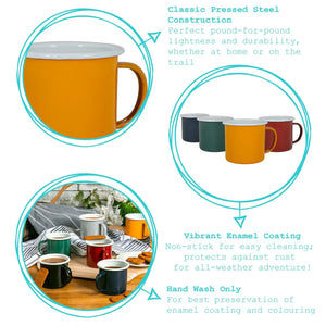 Enamel mug 375ml - various colours