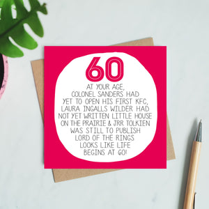 60th Birthday Card - At Your Age