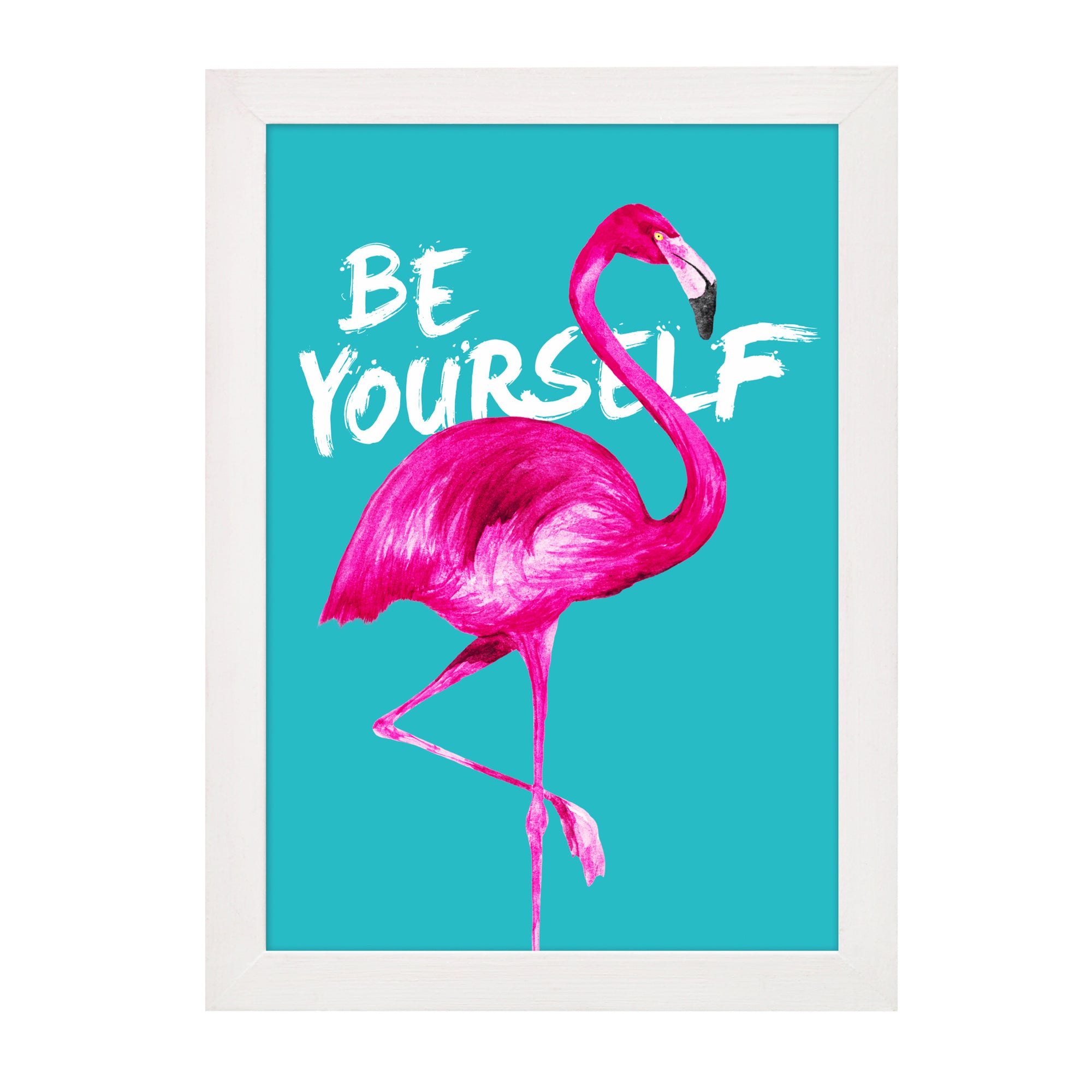 Modern Be Yourself Flamingo Print