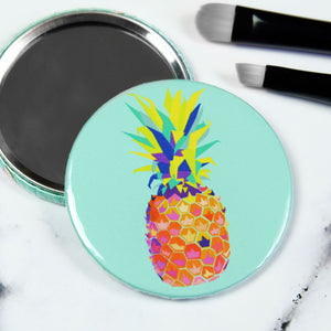 Pineapple Pocket Mirror/Badge/Bottle Opener light blue