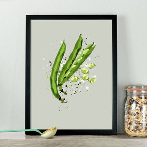 Modern Broad Beans Vegetable Kitchen Print
