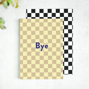 Bye Checkerboard Leaving Card