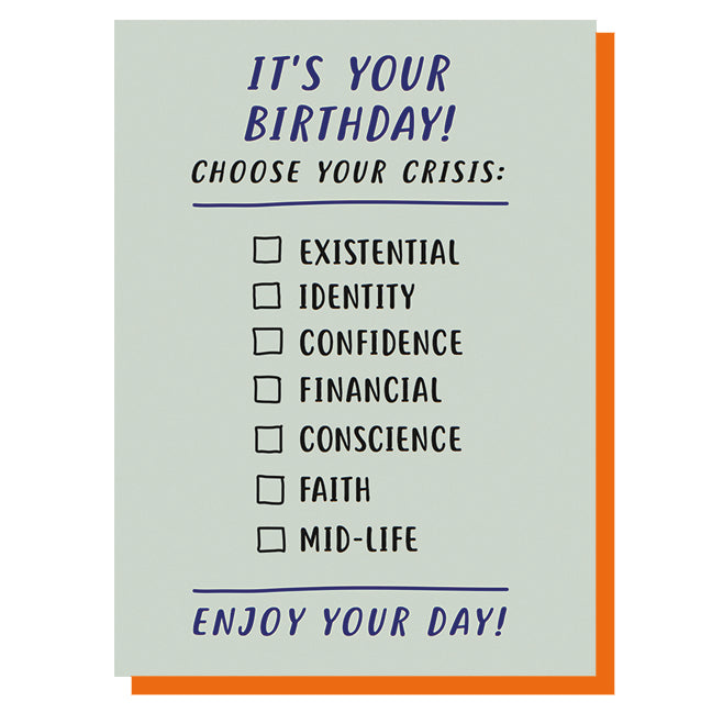 funny crisis birthday card
