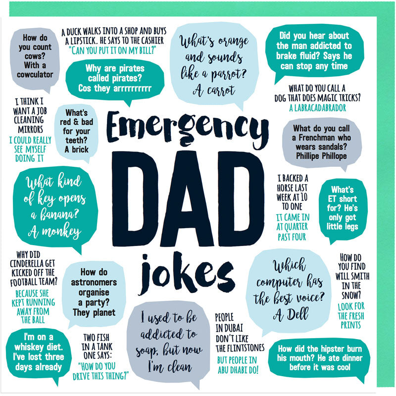 emergency dad jokes card
