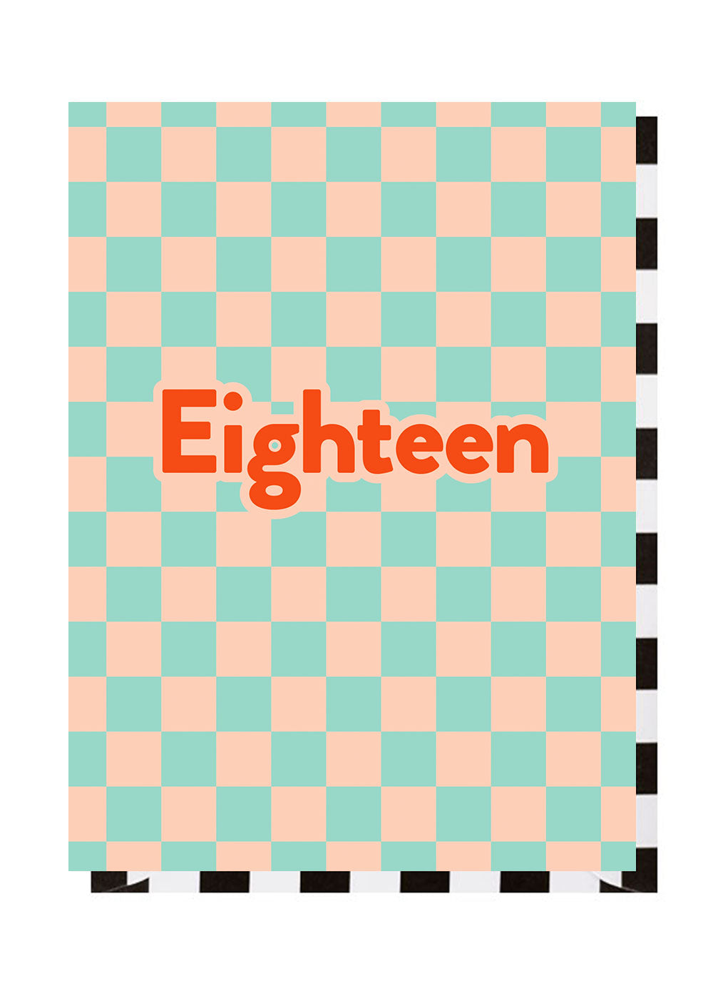 Eighteen Checkerboard 18th Birthday Card
