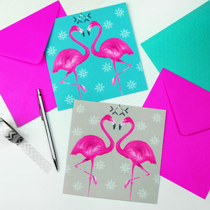 flamingo christmas card
