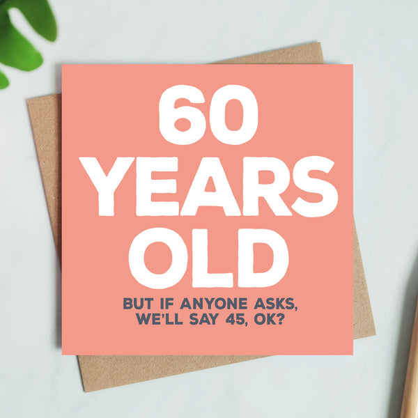 60 Years Old Birthday Card - Paper Plane