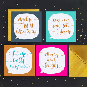 Calligraphy 'And So This Is Christmas' Song Lyrics Christmas Card