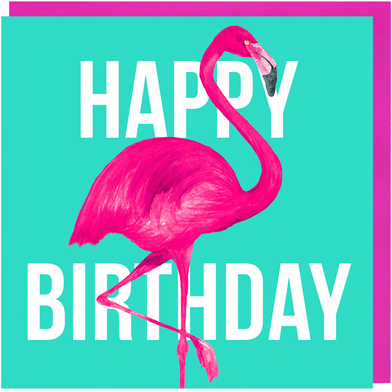 flamingo birthday card