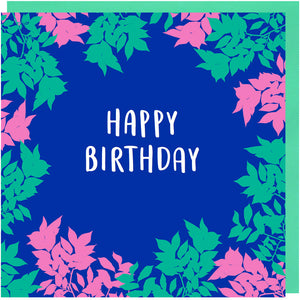 Pastel Leaves Birthday Card