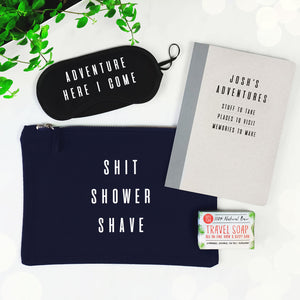 Shit, Shower, Shave Personalised Travel Set