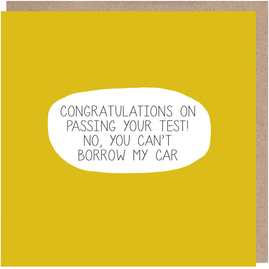 funny driving test card