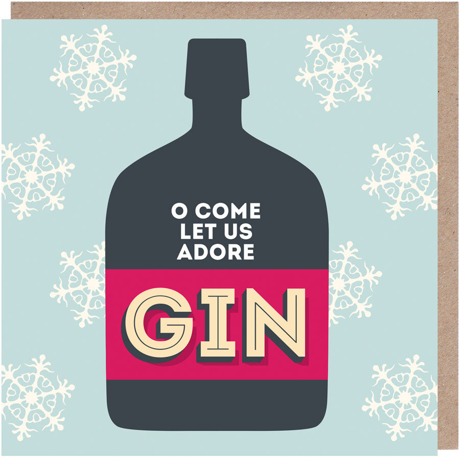 O Come Let Us Adore Gin Christmas Card