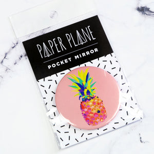 Pineapple Pocket Mirror/Badge/Bottle Opener peach