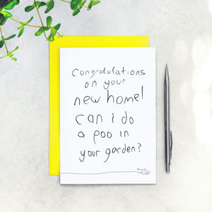 funny dog new home card