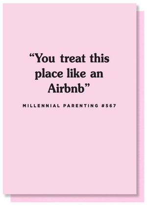 funny airbnb card