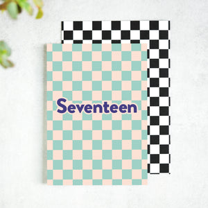 Seventeen Checkerboard 17th Birthday Card