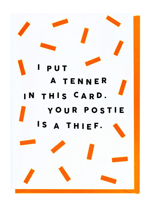 Your Postie Is A Thief Birthday Card