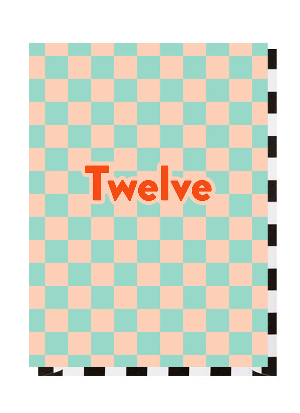 Twelve Checkerboard 12th Birthday Card