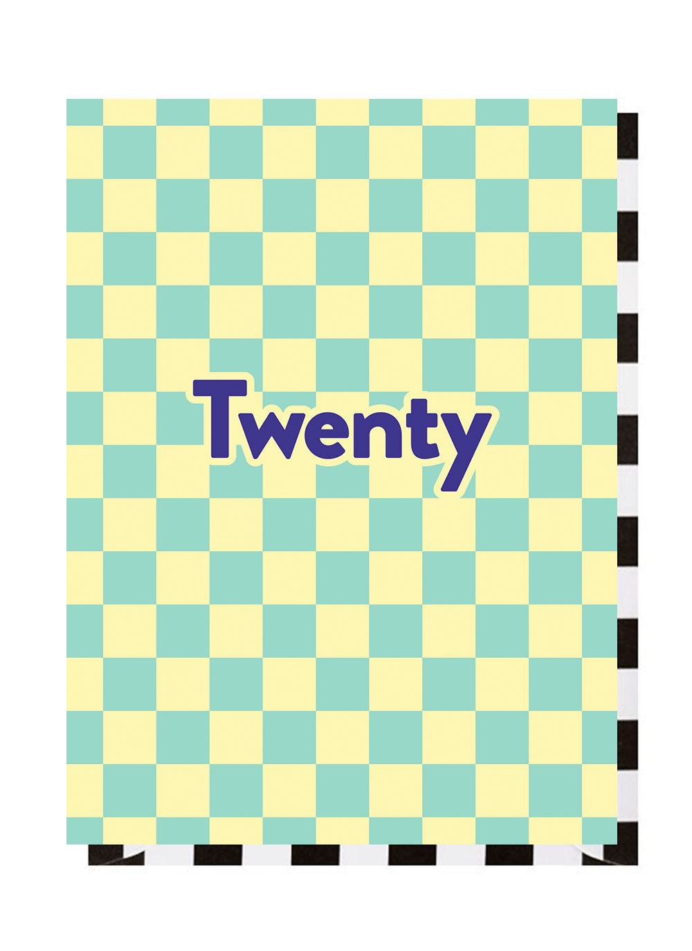 Twenty Checkerboard 20th Birthday Card