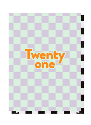 Twenty One Checkerboard 21st Birthday Card
