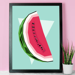 Watermelon Print Framed Black
