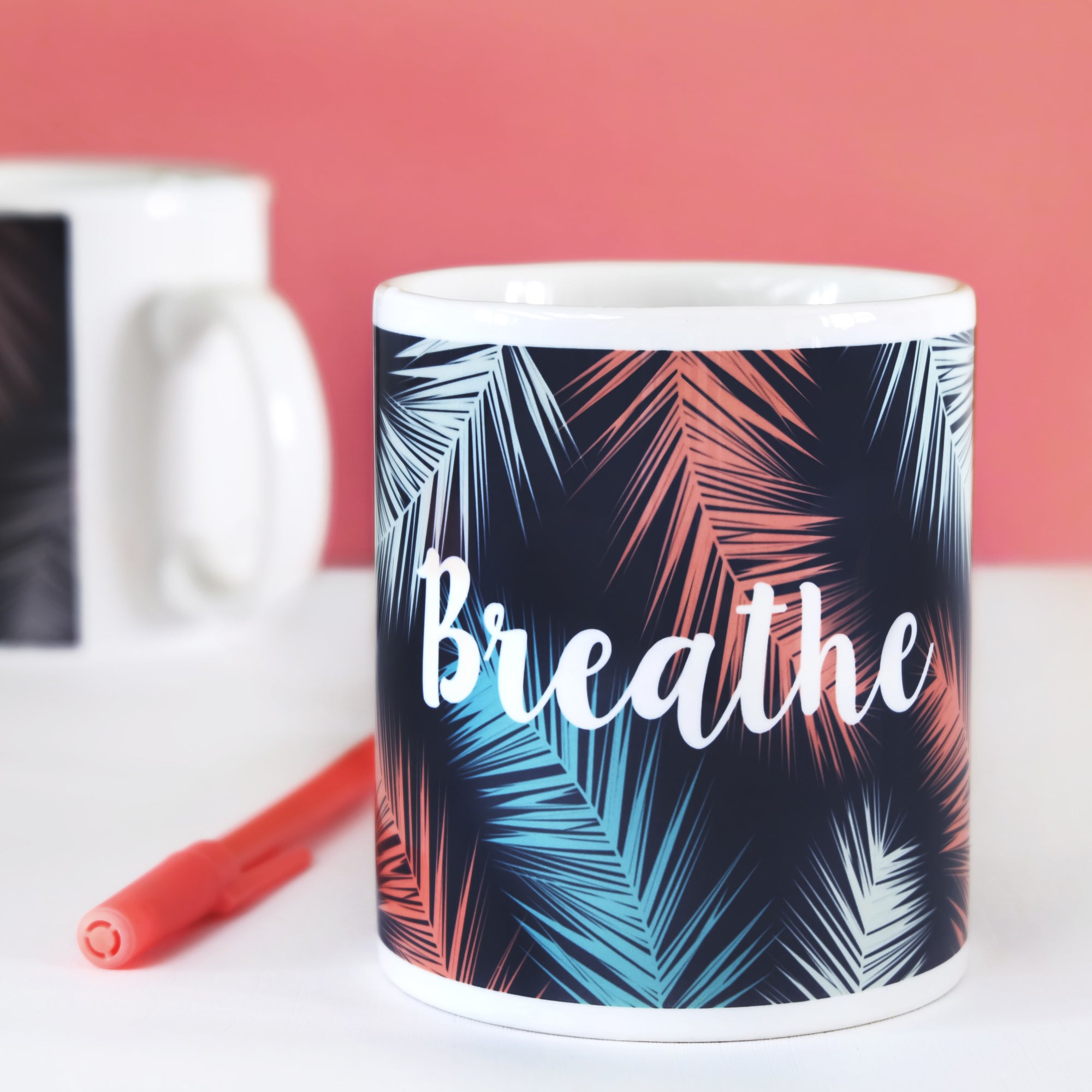 Breathe Palm Leaf Botanical Mug