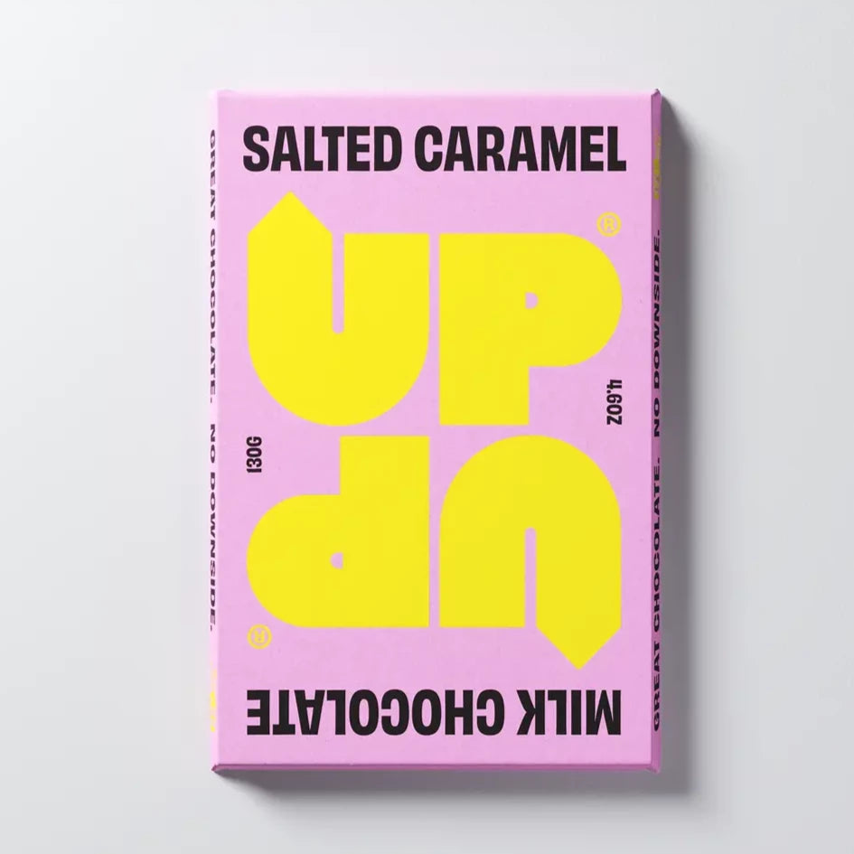 Salted Caramel Milk Chocolate Bar 130g UP-UP Slave-free chocolate