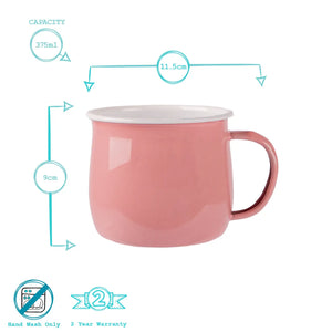 Enamel belly mug 375ml - various colours