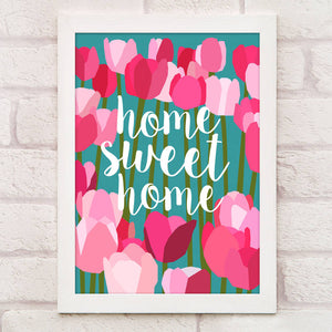 home sweet home tulip print