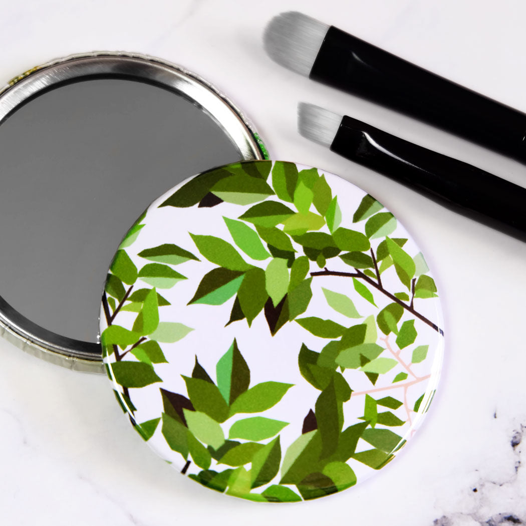 Botanical Leaf Print Mirror/Badge/Bottle Opener