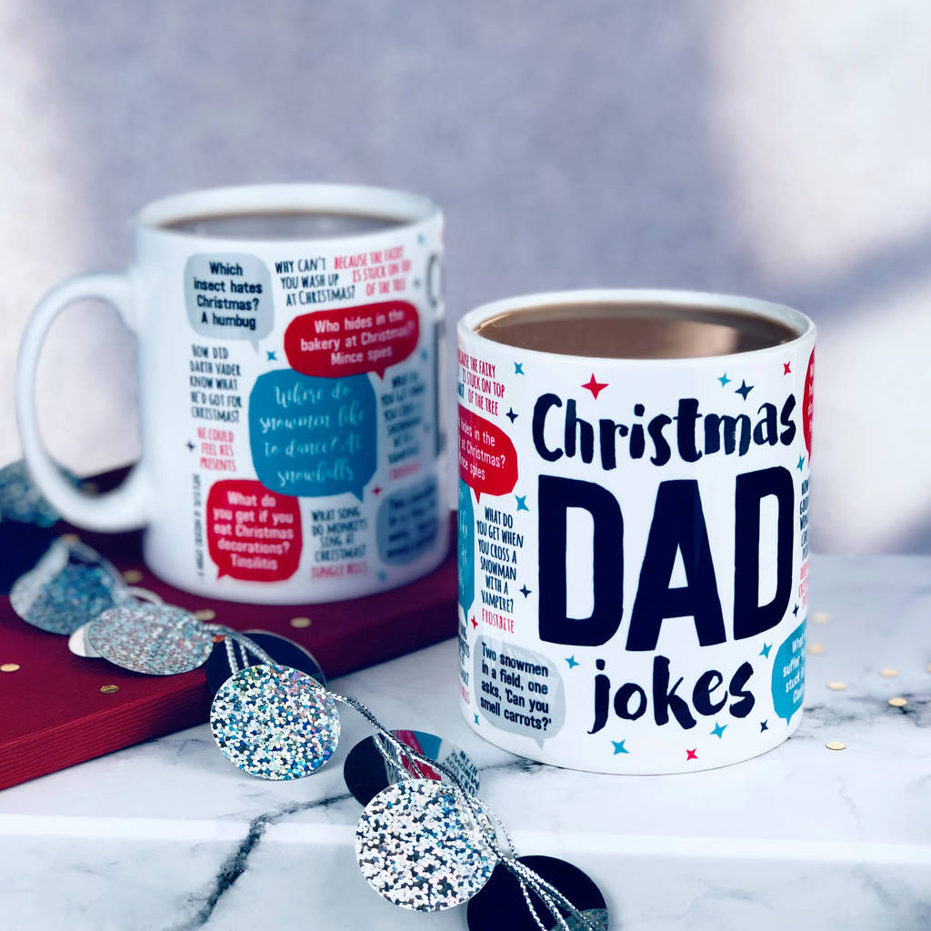 Christmas dad jokes mug