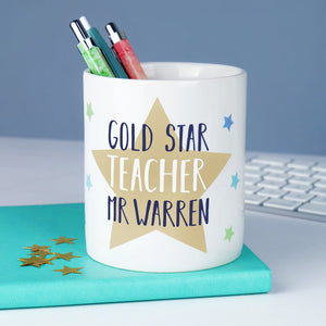 star teacher pen pot gift